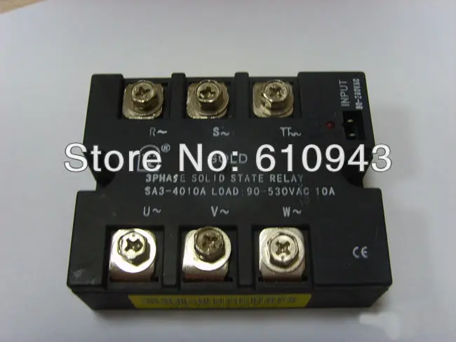 

SA34010A 10A,90-280VAC,40-530VAC AC-AC three phase ssr free shipping