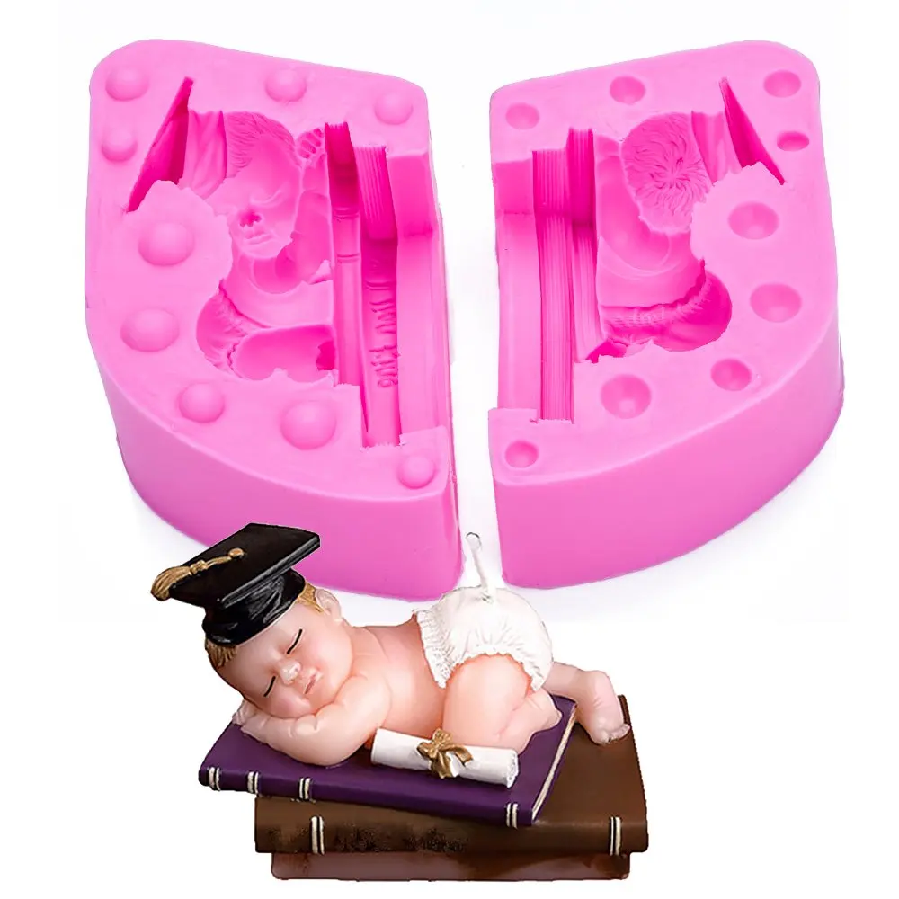 

Drum Sleeping Boy Silicone Candle Mold Resin Clay Soap Baby Party Fondant Cake Decorating Tools Chocolate Candy FT-1021