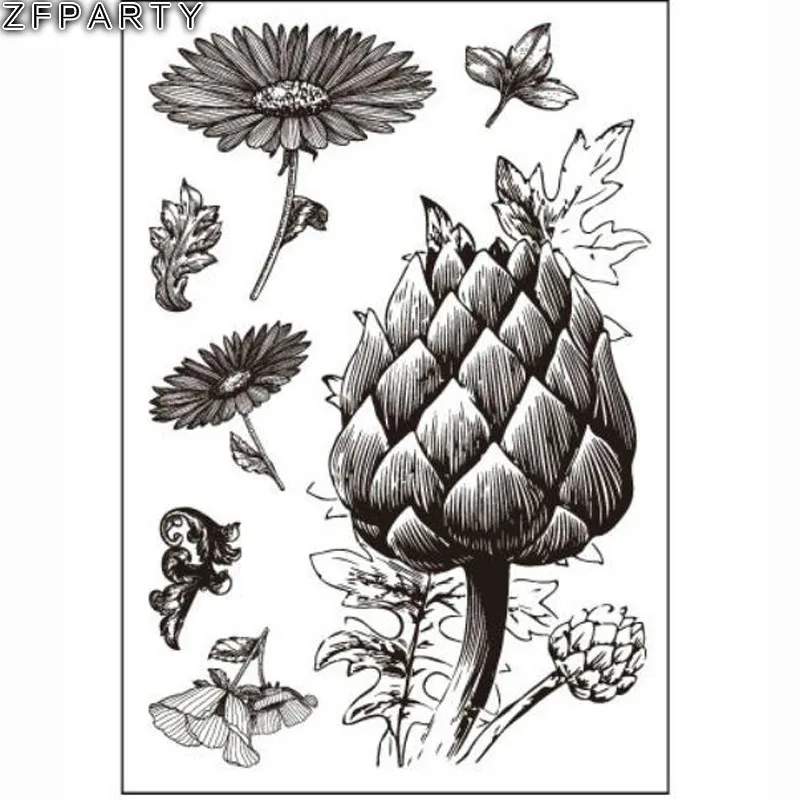 

ZFPARTY Small Chrysanthemum Transparent Clear Silicone Stamp/Seal for DIY scrapbooking/photo album Decorative clear stamp