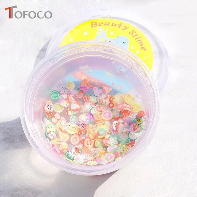 Tofoco 12 Тип/установить четкие слизь фруктовые дольки смешанные каваи мягкая глина поделки слизь поставки Интимные аксессуары кристалл грязи