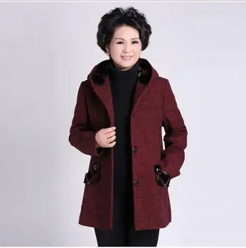 

The new fashion coat free shipping middle - aged women wool coat long paragraph leisure woolen jacket 64570