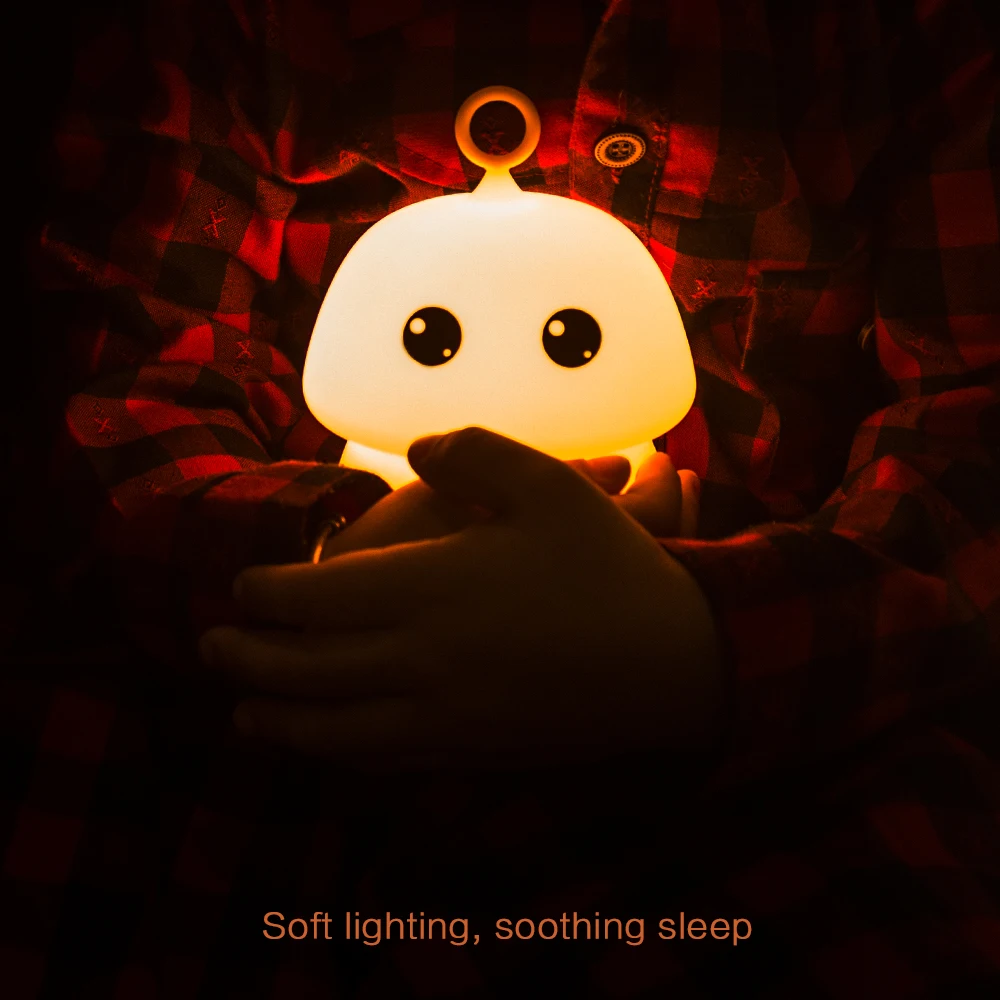 7 Colors LED Night Light Silicone Cartoon Elf Ambient Light Rechargeable Decor Table Lamp for Girl Baby Holiday Gift (12)