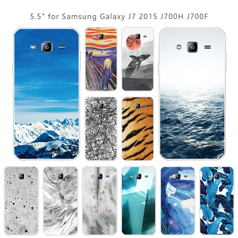 Для Samsung Galaxy J7 2015 мягкий ТПУ прозрачный силиконовый чехол для телефона 5 дюймов J700H