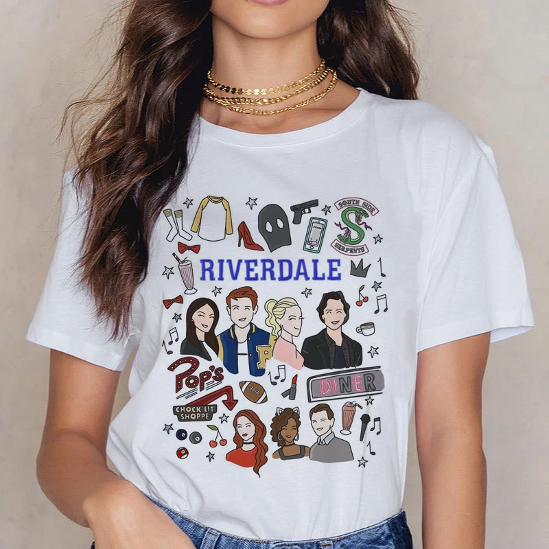 Riverdale Southside T قميص النساء 90 s الجانب الجنوبي الحيات تي شيرت تقليدي المتناثرة Ullzang التي شيرت الأفعى طباعة أعلى المحملات الإناث