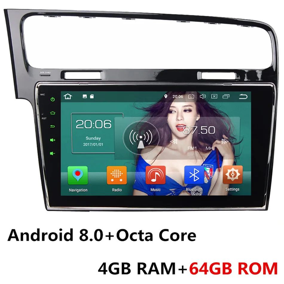 Android 8.0 x 64GB 10," ips Octa Core 4G Android 8,1 4 Гб Оперативная память 64 Гб Встроенная память RDS автомобильный DVD плеер радио gps ГЛОНАСС для Volkswagen VW Golf 7 MK7 2013 - Цвет: Android 8.0 x 64GB