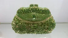 Freies verschiffen!! A15-1, grüne farbe mode top kristallsteinen ring handtaschen für damen nette parteibeutel