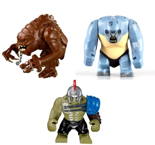 

10pcs WM223 9473 Hulk Buster Green THOR Hulk pg634 xh654 Cave Troll Lord of the Rings Mines rancor figure Building Block Toys