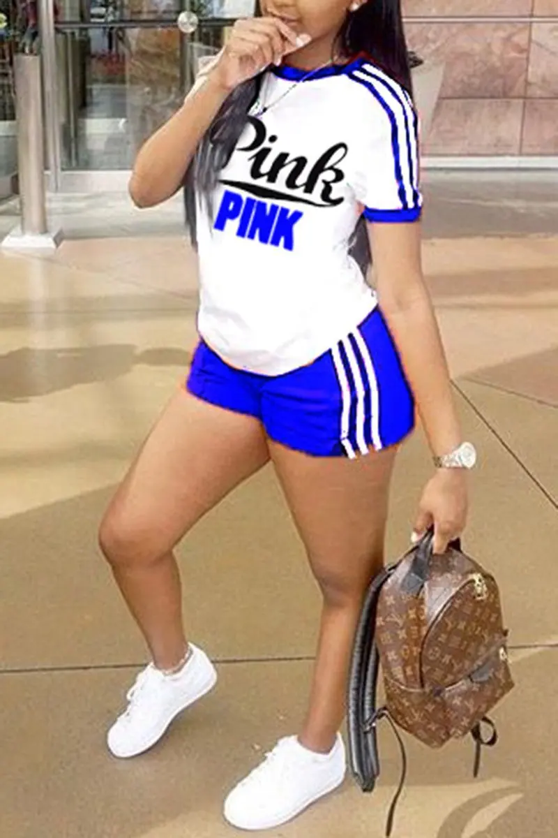 

New summer 2019 striped clashing monogram print shorts with short sleeves