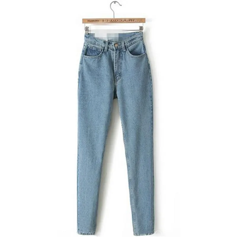 Mom Jeans Light Blue XS-3XL Plus Size Cargo Pants 2019 New Spring Korean Casual Straight Jeans Women Clothing Feminina JD10