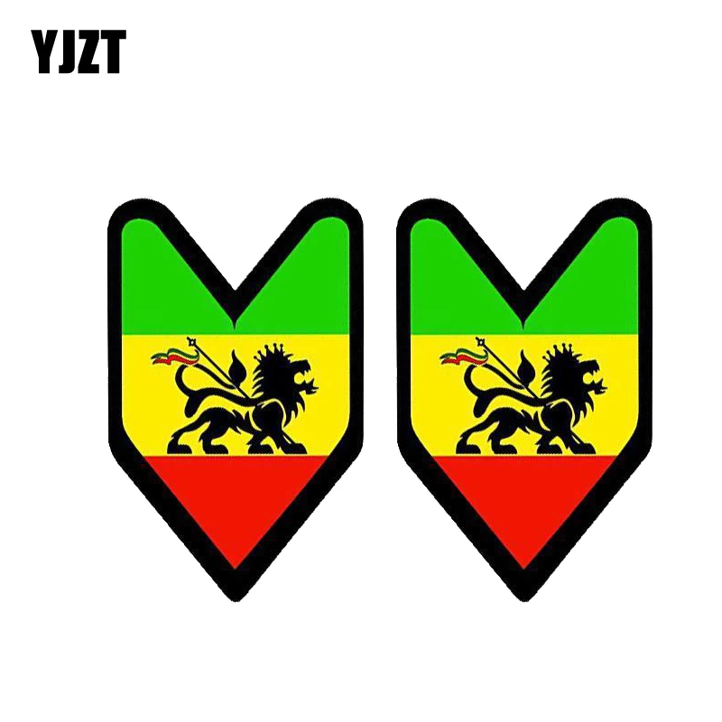 YJZT 2X 7 1 см * 11 Забавный JDM Rasta флаг Автомобильная наклейка из ПВХ Светоотражающая 12