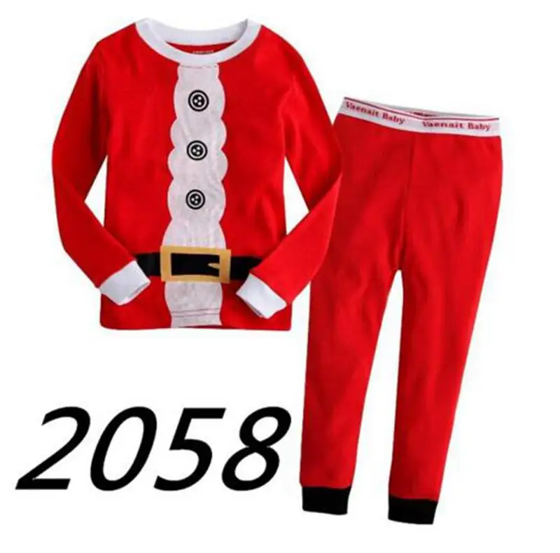 

New Arrival winter christmas Santa claus Snowman pajamas set kids 2-7 yrs boys girls pijamas set children pyjama 100% cotton