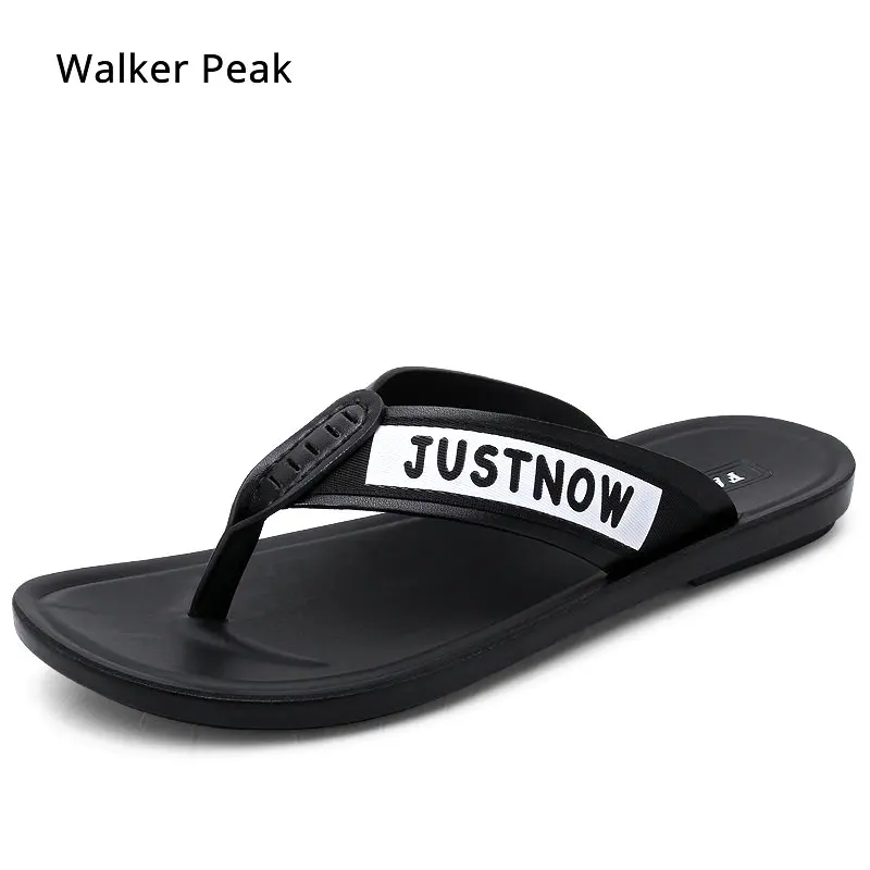 

2019 Summer Mens Flip Flops High Quality Beach Sandals Non-slip Male Leather Slippers Zapatos Hombre Casual Shoes Men WalkerPeak