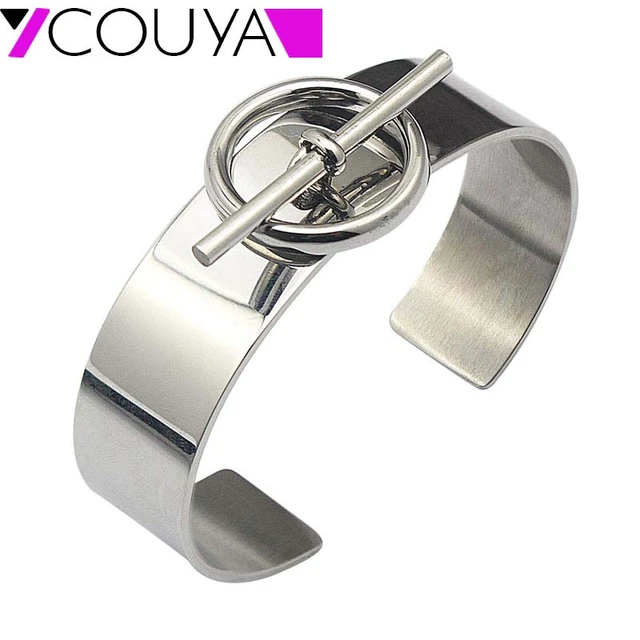 Hot Sale Stainless Steel Lock Knot Cuff Bangle bracelets for Women Silver  Color European Style Bracelets