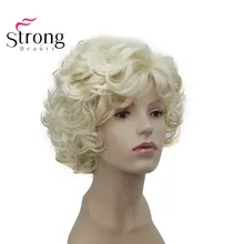 StrongBeauty короткий Мягкий Лохматый слоистый милый блонд кудрявый волнистый короткий синтетический Женский Повседневный Полный парик