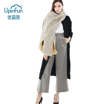 

7 Color New Fashion Street Autumn and Winter Shawl Multi-purpose Dot Printed Lengthen Warm Imitation Cashmere Scarves Women 2018