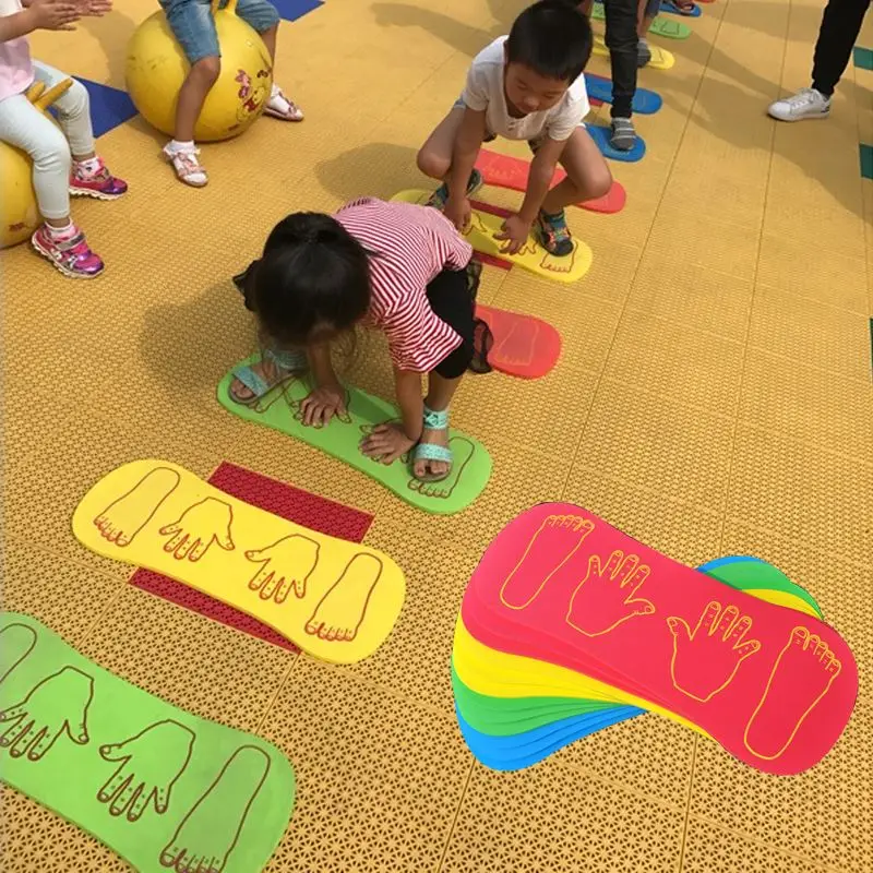 

4pcs/set EVA Kids Crawling Mat Hand And Foot Cooperation Board Outdoor Indoor Sport Toy Jump Board Game Toys For Children