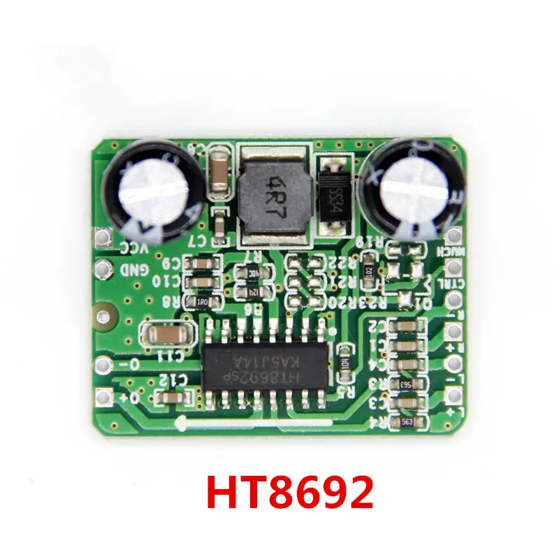 

Digital Power Amplifier Boards AB / D Class 8W Mono HT8692 Differential Input 2.5-5.5V Boost Adjustable