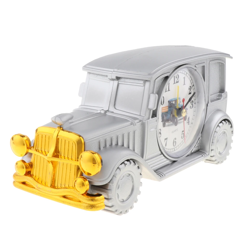 Cute Watch Shape Car Kids Toy Alarm Clocks Desk Table Clocks Educational Clock Toy For Children Decoration For Living Room