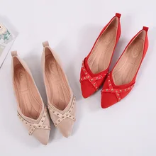 2019 Women Shoes Flats Flock Casual Shoes Woman Fashion Rivet Pointed Soft Bottom Ballet Flats Espadrilles Slip-On Brand Shoes 2019 Women Shoes Flats Flock Casual Shoes Woman Fashion Rivet Pointed Soft Bottom Ballet Flats Espadrilles Slip-On Brand Shoes