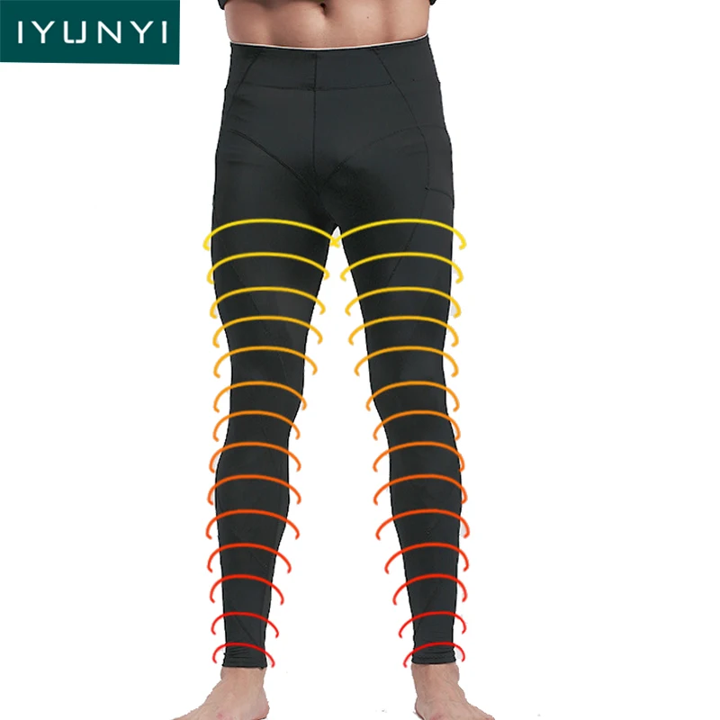 Iyunyi Men Thermal Underwear Long Pants Firm Slimming High Waist