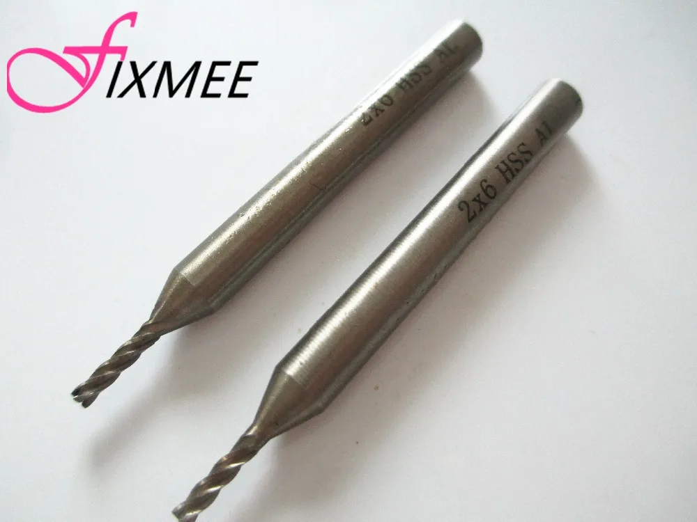 

Fixmee 2pc HSS CNC Straight Shank 4 Flutes 1.5mm End Mill Milling Cutter for Wood Thin Metal Aluminum Drill Bits 6mm Shank