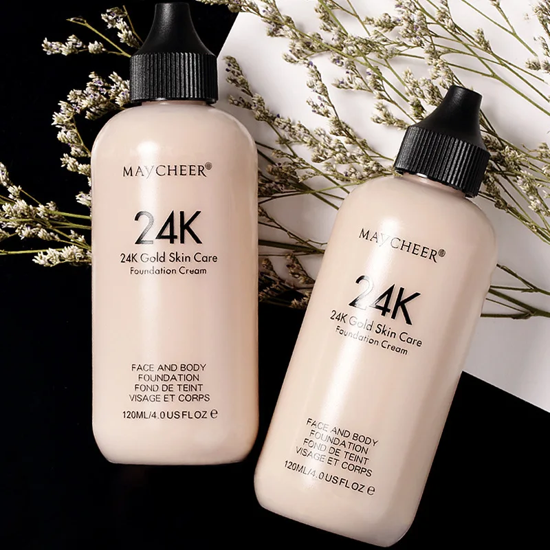 

120ml Face Sun Block Foundation Cream Waterproof Make Up Mineral Liquid Foundation Full Cover Base Concealer Makeup Cosmetics