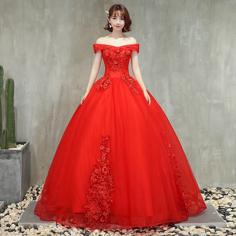 Красные Бальные платья с открытыми плечами, аппликации из бисера, вечерние платья, Пышное Бальное Платье, Vestido Quinceanera