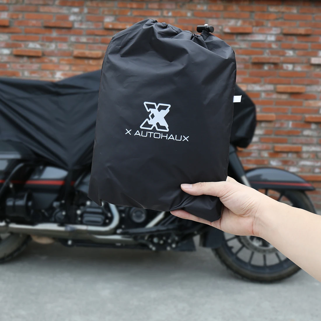 X AUTOHAUX Motorcycle Half Cover 210T Universal All Season Waterproof Dustproof Rain Dust UV Protector