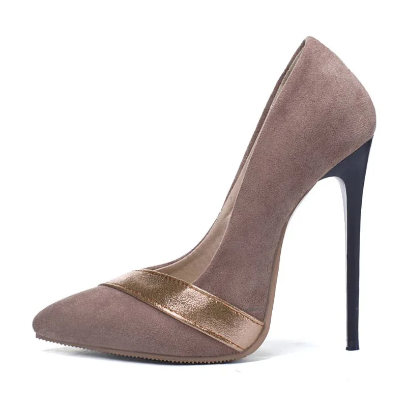 Taoffen Simple Ladies Plus Size 34-48 Super High Heel Shoes Women Spring Party Wedding Club Pumps Office Ladies Thin Heel Shoes