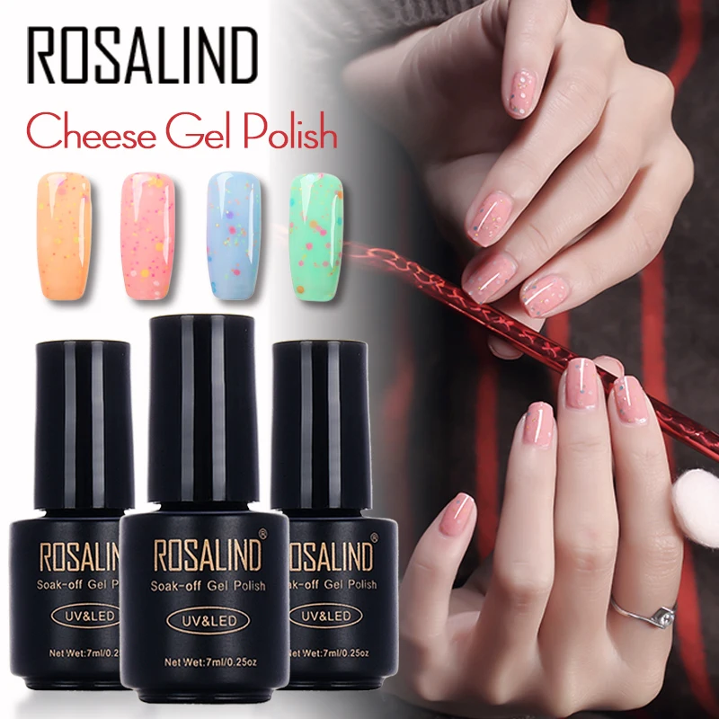 Гель ROSALIND 1S 7 мл N01-24 Гель-лак для ногтей серии Cheese UV LED блестящий Маникюр
