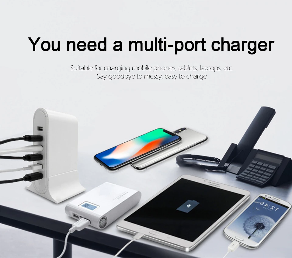6USB Mobile Phone Charger 5V2A Output EU UK US AU Travel Universal Conversion Plug Socket Multi-port Charging For Electronic (5)