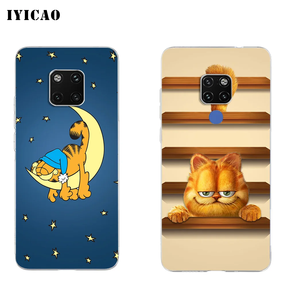IYICAO Garfield Мягкий силиконовый чехол для телефона с кошкой Huawei Mate 10 20 Lite Pro Nova 2 2i 3 3i 4