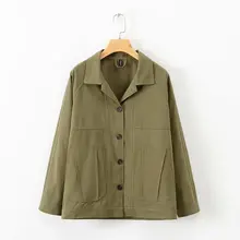 XD65-1499 European fashion force green big pocket jacket jacket