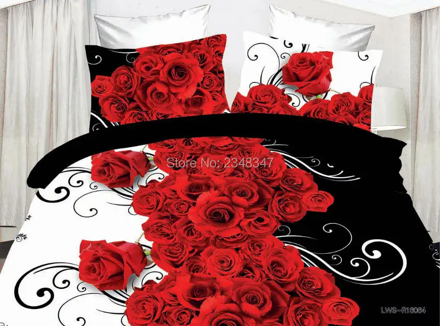 4Pcs Full/Double/Queen Size Bed Quilt/Duvet/Doona Cover Set & Flat