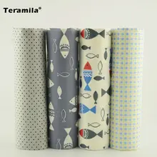 Teramila хлопок ткань Смешанная 4 шт./партия разные цвета Простой прекрасный узор 40 см x 50 см материал резка штук