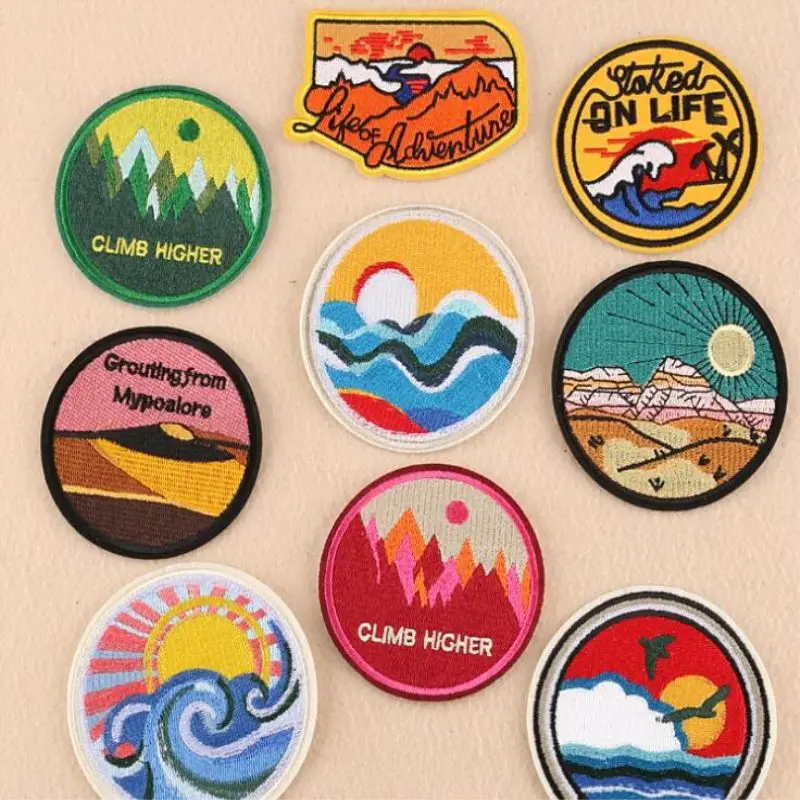 Buy 1pcs Embroidered cloth stickers round badge