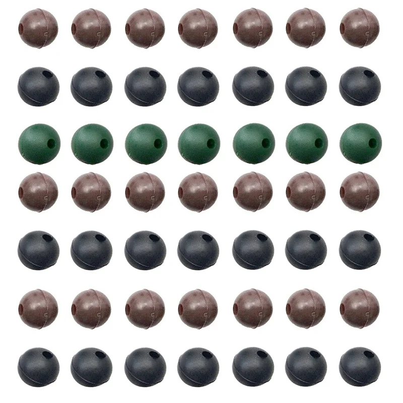 

60pcs Soft Carp Fishing Beads Thermal Plastic Rubber Dark Grey Round Floating Rig Bead Carp Fishing Tackls 4mm 5mm 5.5mm 7mm 8mm