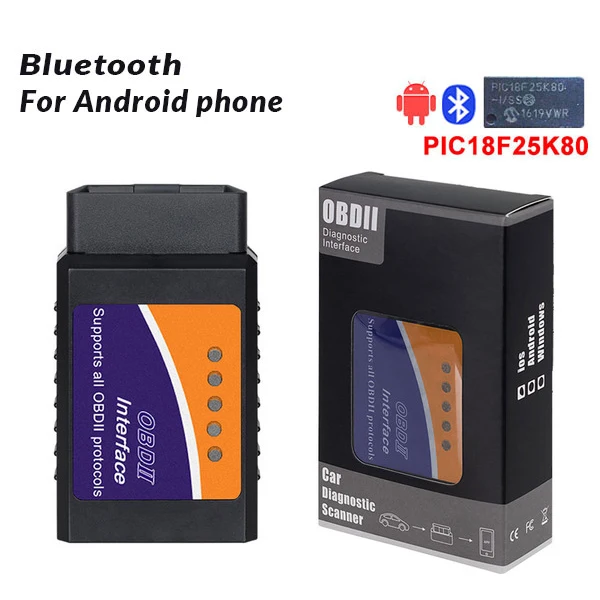 ELM327 Bluetooth ELM327 V1.5 Bluetooth/Wi-Fi OBD2 V1.5 Mini Elm 327 PIC18F25K80 чип автоматический диагностический инструмент протокол OBDII для Android/IOS/Windows - Цвет: ELM327 Bluetooth