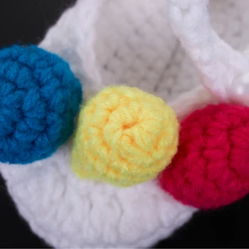 

Newborn Baby Infant Girls 3 color ball Crochet Knit Socks Crib Shoes Prewalker 0-12 Months (Type 1)