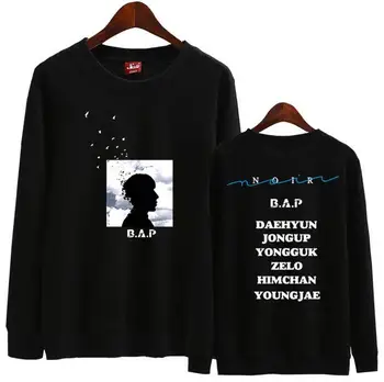 

Spring new arrival kpop bap b.a.p new album noir portrait/member name printing sweatshirt o neck pullover thin hoodie