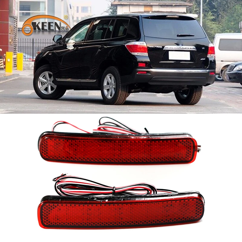 LED Rear Bumper Reflector Brake Turn Signal Light Fr Toyota Highlander 2015-2017