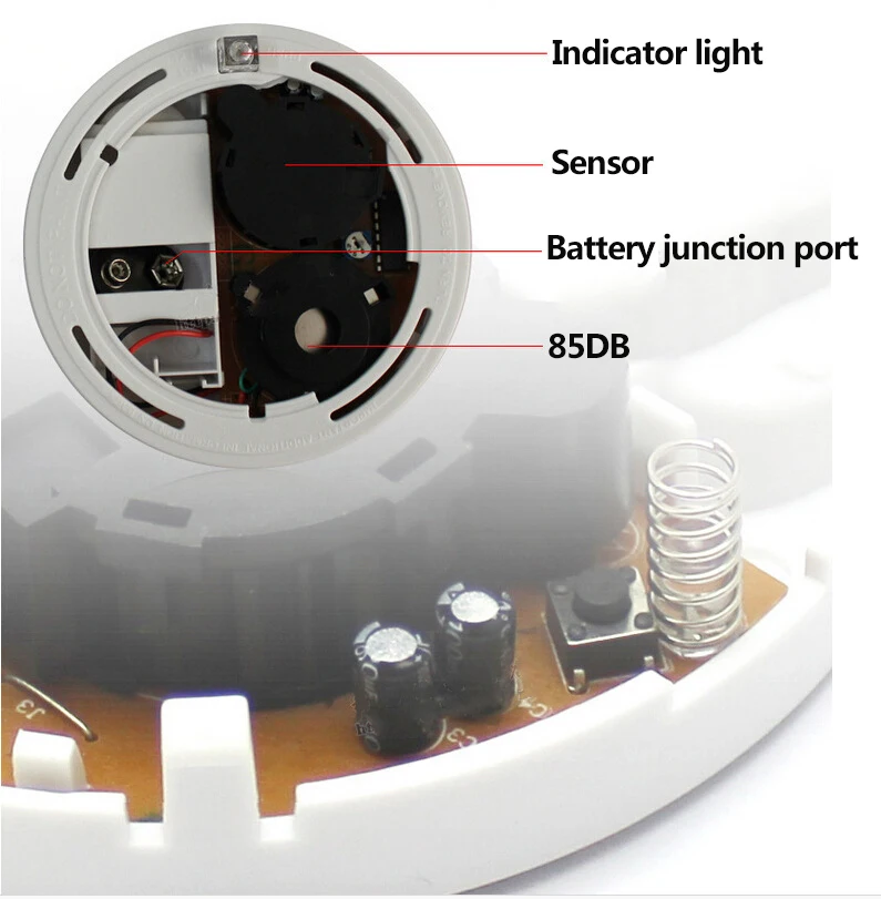 Беспроводной дыма охранных пожарной сигнализации Сенсор Системы беспроводной Белый