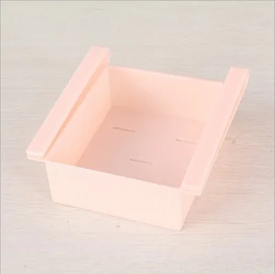 pink Eco-Friendly Multifunction Kitchen Refrigerator Storage Rack Fridge Freezer Shelf Holder Pull-out Drawer Organiser Space saver - Цвет: pink