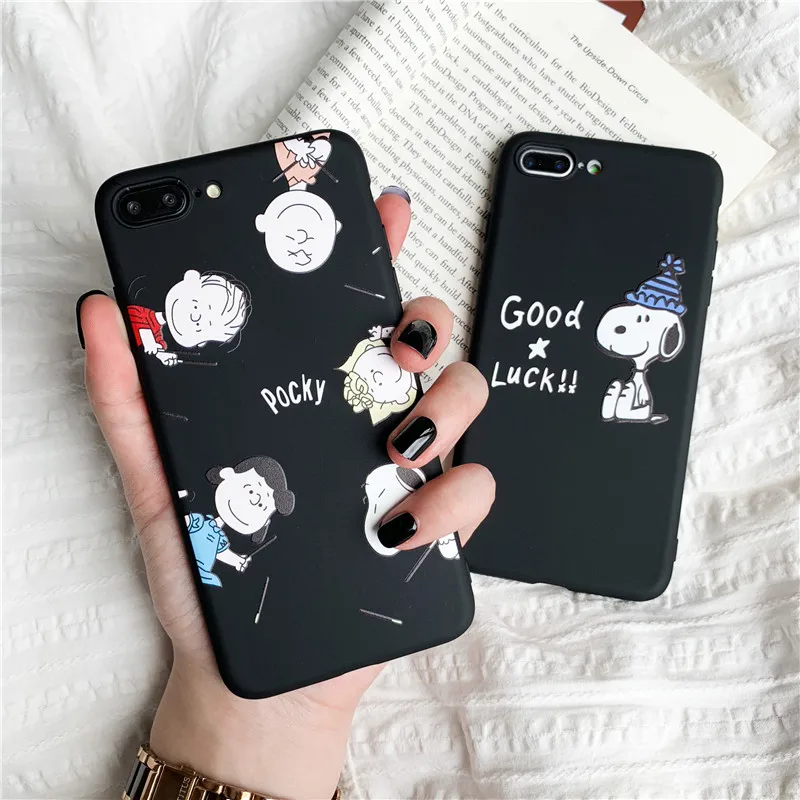 

For iphone Cartoon Printed Phone Case For iphone XS Max XR X Case For iphone 6 6s 7 8 plus Cover Fashion Couple Matte Soft Cases