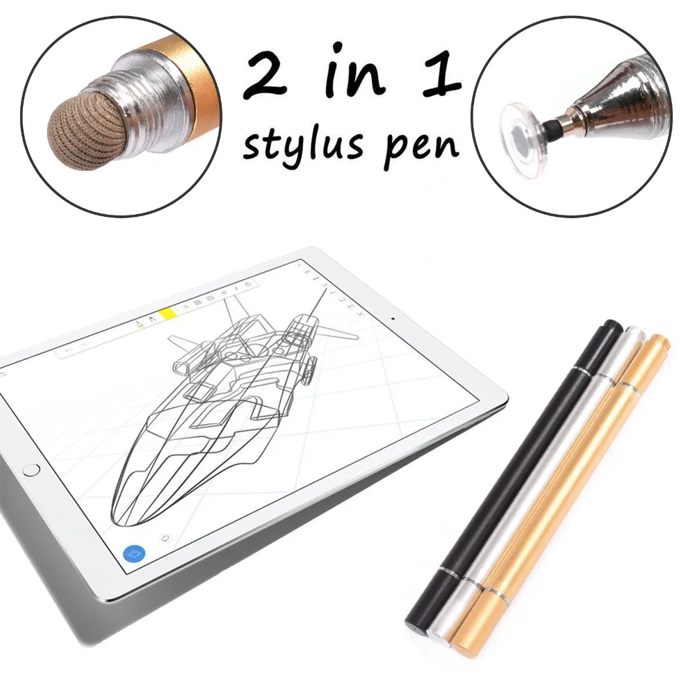 2 in 1 Multifunctional Fine Point Touch Stylus Pen Capacitive Touch