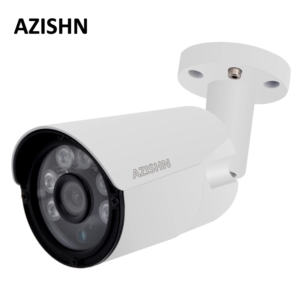AZISHN 4MP IP Камера ONVIF H.265/H.264 25fps наружного наблюдения IP66 металлическая камера системы видеонаблюдения Hi3516D + 1/3 "OV4689 6 шт. массив светодиодов