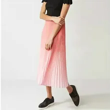 Новая весенняя плиссированная юбка с длинным разрезом из полиэстера