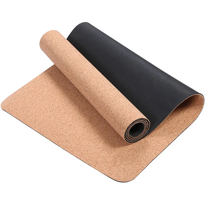

Non Slip Yoga Mat Black Cork TPE Pilates 183 cm * 61 cm * 5 & 6 mm Mat Eco-Friendly Tapis Yoga Fitness Exercise Gym Mats