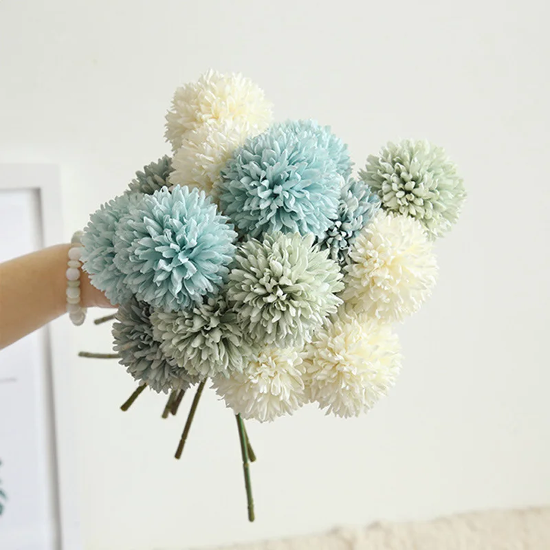 1Pcs 29cm Artificial Dandelion Flower Silk Hydrangea Flowers For Home Party Decoration Fake Flower For Wedding Decoration