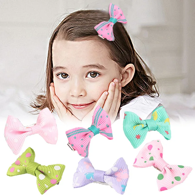 Buy 6PCS/lot New Lovely Small Bowknot Hairpin Fashion Popular Girl's Mini Hair